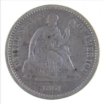 5c ***1/2 Dime HALF** - 1861 Seated Liberty Half Dime - Early American ...