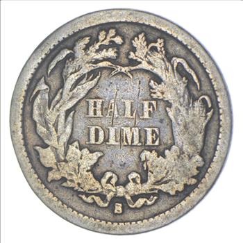 5c ***1/2 Dime HALF** - 1872-S Seated Liberty Half Dime - Early American Type Coin