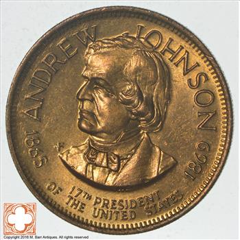 Andrew Johnson 1865-1869 17th Presiden Of The United States Commemorative Token
