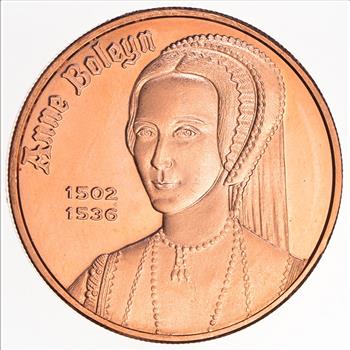 Anne Boleyn - Coin of the Realm - One Oz. .999 Fine Copper Round - No longer being minted