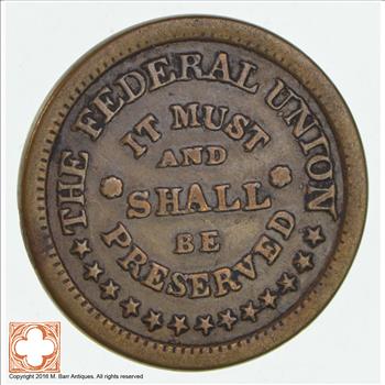 Army & Navy The Federal Union Civil War Token