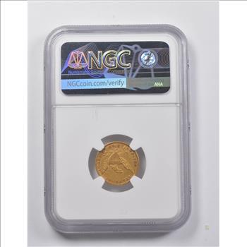 AU58 1834 $2.50 Classic Head Gold Quarter Eagle NGC