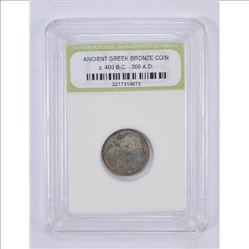 AUTHENTIC - Ancient Greek Bronze Coin - c. 400 BC-300AD - Historic Coin!