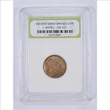AUTHENTIC - Ancient Greek Bronze Coin - c. 400 BC-300AD - Historic Coin!