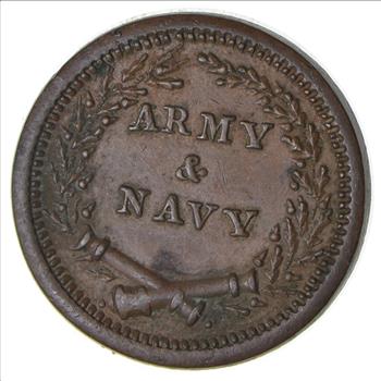 Authentic ORIGINAL 1863 Indian Head / Army & Navy Civil War Token