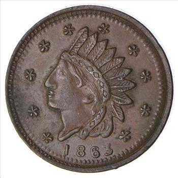 Authentic ORIGINAL 1863 Indian Head / Army & Navy Civil War Token
