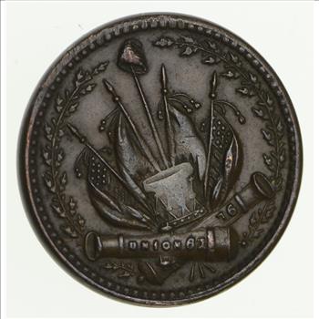 Authentic ORIGINAL Civil War Token - 1861 Flags & Shield