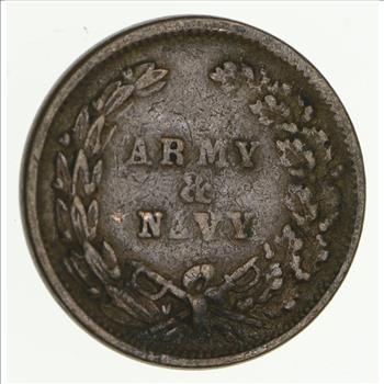 Authentic ORIGINAL Civil War Token - 1863 Army & Navy