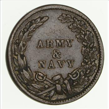 Authentic ORIGINAL Civil War Token - 1865 Army & Navy