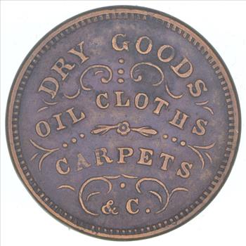 Authentic ORIGINAL Civil War Token - Dry Goods, Oil Cloths, Carpets - B.W. Titus Trenton, NJ