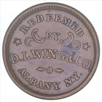 Authentic ORIGINAL Civil War Token - Union Flour - D.L. Wing & Co. Albany, NY