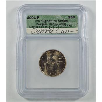 Autographed By Designer - 2001 New York State Quarter - Limited Edition ICG