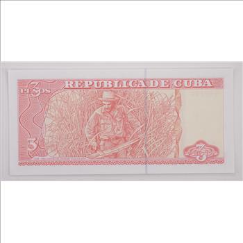 Banco Central de Cuba 3 Pesos Note