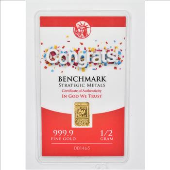 Benchmark Strategic Metals Goldgram 1/2 Gram Bar - In Original Packaging