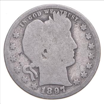 Better 1897 - US Barber 90% Silver Quarter Coin Collection Set Break