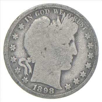 Better 1898 US Barber 90% Silver Half Dollar Coin Collection Set Break