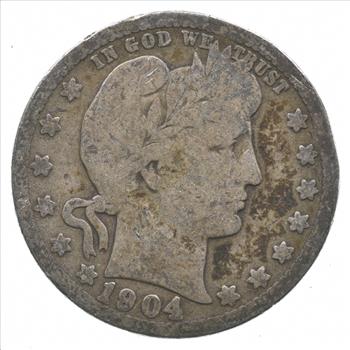 Better 1904 US Barber 90% Silver Quarter Coin Collection Set Break