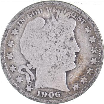 Better 1906-O US Barber 90% Silver Half Dollar Coin Collection Set Break