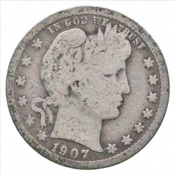 Better 1907 US Barber 90% Silver Quarter Coin Collection Set Break