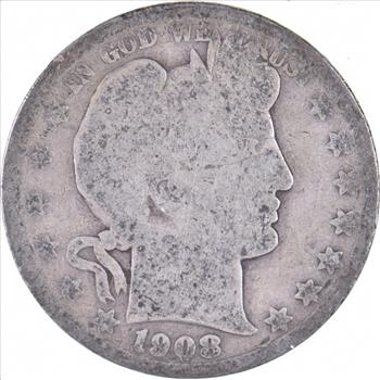 Better 1908 US Barber 90% Silver Half Dollar Coin Collection Set Break