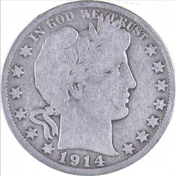 Better 1914-S US Barber 90% Silver Half Dollar Coin Collection Set Break