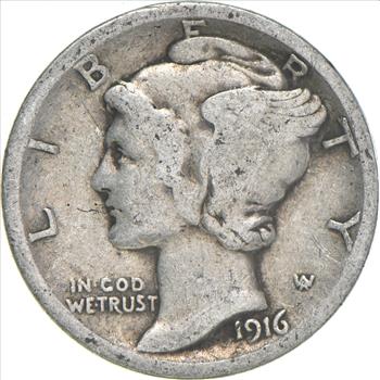 Better 1916 US Mercury 90% Silver Dime Coin Collection Lot Set Break