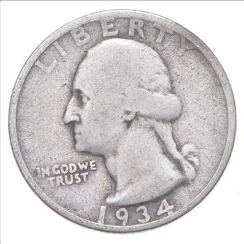Better 1934 - US Washington 90% Silver Quarter Coin Set Break