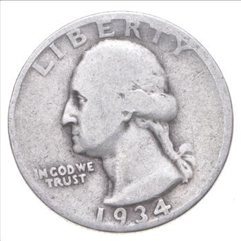 Better 1934 - US Washington 90% Silver Quarter Coin Set Break
