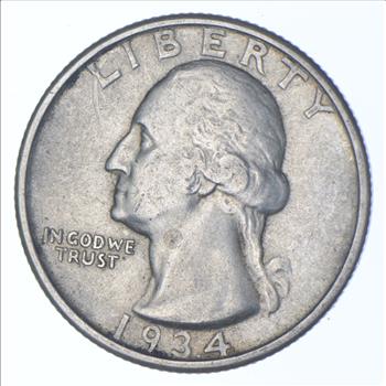 Better 1934 - US Washington 90% Silver Quarter Coin Set Break