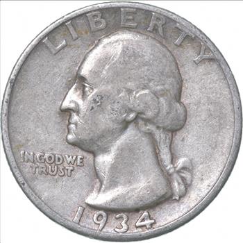 Better 1934 US Washington 90% Silver Quarter Coin Set Break