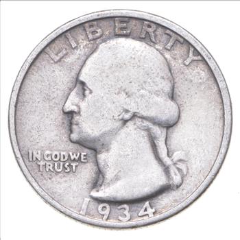 Better 1934 - US Washington 90% Silver Quarter Coin Set Break
