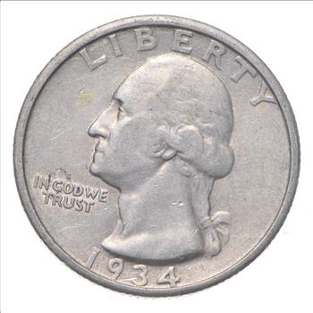 Better 1934 - US Washington 90% Silver Quarter Coin Set Break