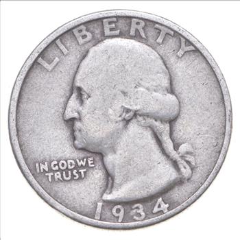 Better 1934 - US Washington 90% Silver Quarter Coin Set Break