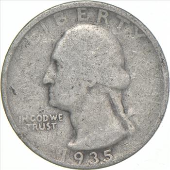 Better 1935-D US Washington 90% Silver Quarter Coin Set Break