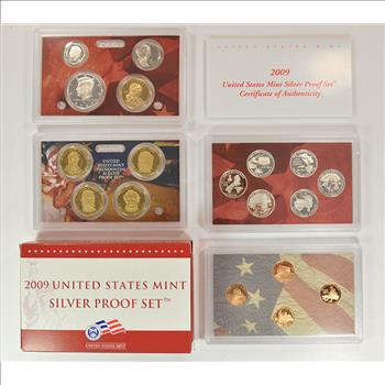 Better Date - Complete Silver 2009-S Deep Cameo Proof Set - 18 Coins Including Four Presidential Dollars