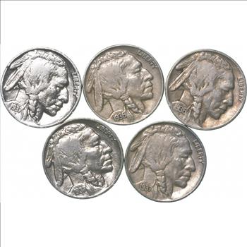 BETTER Lot 1937 1936 1936 1937 1937 Buffalo Nickel Collection