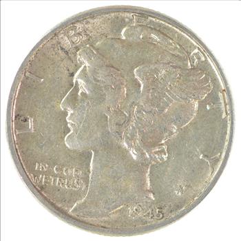 Blast WHITE 1945 Mercury Liberty Dime - 90% Silver - Stunning In High Grade