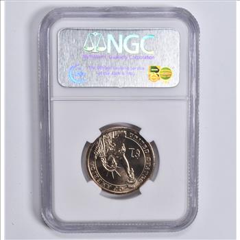 Brilliant Uncirculated 2008-P James Monroe Presidential Dollar - Graded NGC