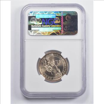 BU (2007) George Washington Presidential Dollar Missing Edge Lettering NGC