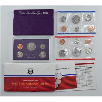 Bulk Deal: 1987 US Proof & Mint Sets - Coin Collection Bundle - 2 Sets - 1 Price with original mint packaging