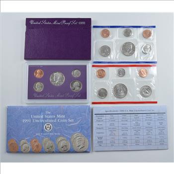 Bulk Deal: 1991 US Proof & Mint Sets - Coin Collection Bundle - 2 Sets - 1 Price with original mint packaging