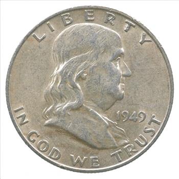 Choice AU/Unc BU 1949-D Franklin Half Dollar - 90% Silver