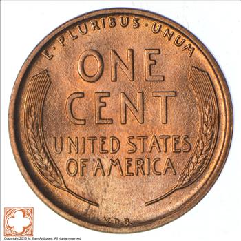 CHOICE Unc - 1909 VDB - 1909 Lincoln Cent - WITH Designer's Initials - Great Luster - Rare