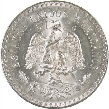 Choice Uncirculated - 1943 Mexico Mexican Un Peso Silver Coin - LARGE