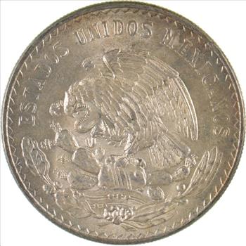 Choice Uncirculated - 1947 Mexico Mexican Un Peso Silver Coin - LARGE