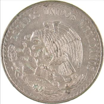 Choice Uncirculated - 1947 Mexico Mexican Un Peso Silver Coin - LARGE