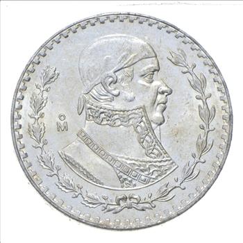 Choice Uncirculated - 1959 Mexico Mexican Un Peso Silver Coin - LARGE