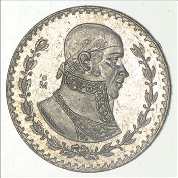 Choice Uncirculated - 1959 Mexico Mexican Un Peso Silver Coin - LARGE