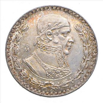 Choice Uncirculated - 1960 Mexico Mexican Un Peso Silver Coin - LARGE