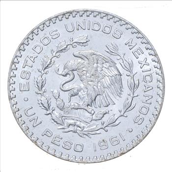 Choice Uncirculated - 1961 Mexico Mexican Un Peso Silver Coin - LARGE